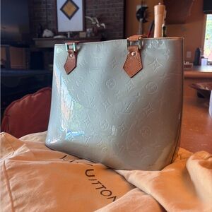Louis Vuitton Gray and Brown Tote Bag